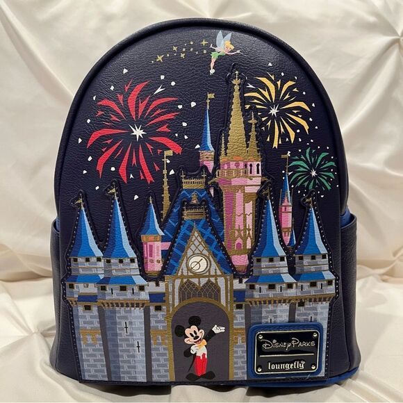 Loungefly Handbags - Disney Parks X Loungefly Mickey Mouse Cinderella Castle Fireworks Backpack NWT